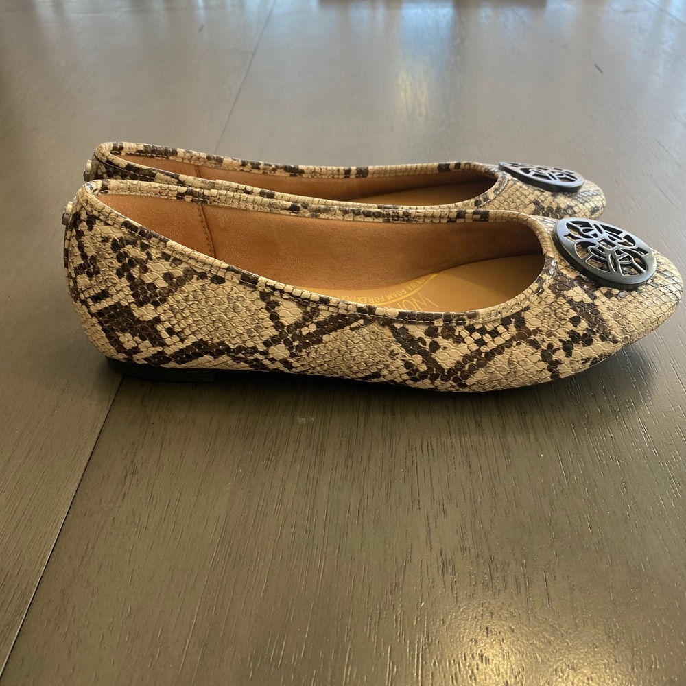 Circus by Sam Edelman Womens 8 Colleen Snakeskin Skimmer Ballet Flats Wonderlast
